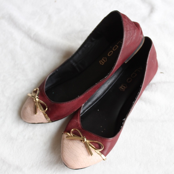 Aldo Shoes - Aldo Pink and Maroon Flats